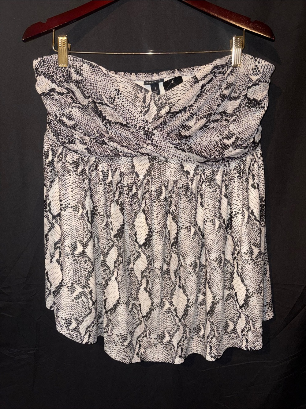 Torrid Snakeskin Strapless Babydoll Top